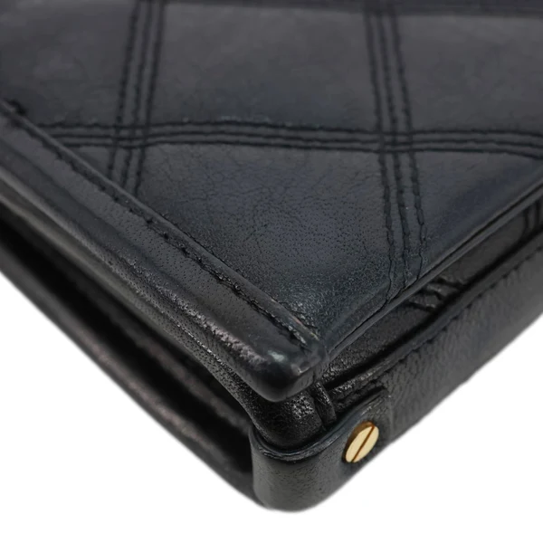 YVES SAINT LAURENT Becky Quilted Leather Crossbody Chain Wallet Black