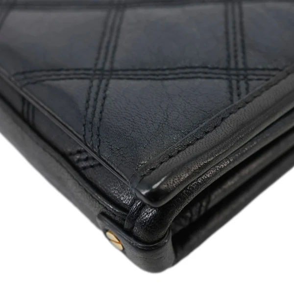 YVES SAINT LAURENT Becky Quilted Leather Crossbody Chain Wallet Black