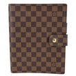 LOUIS VUITTON Ring Agenda Large Damier Ebene Cover Brown