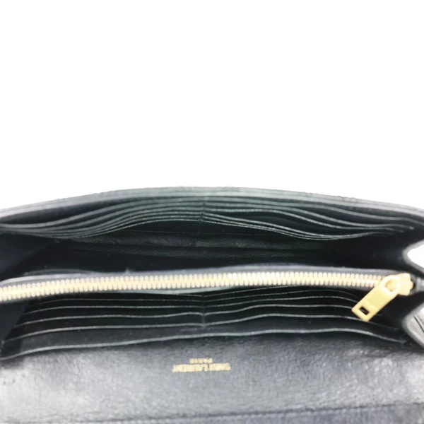 YVES SAINT LAURENT Becky Quilted Leather Crossbody Chain Wallet Black