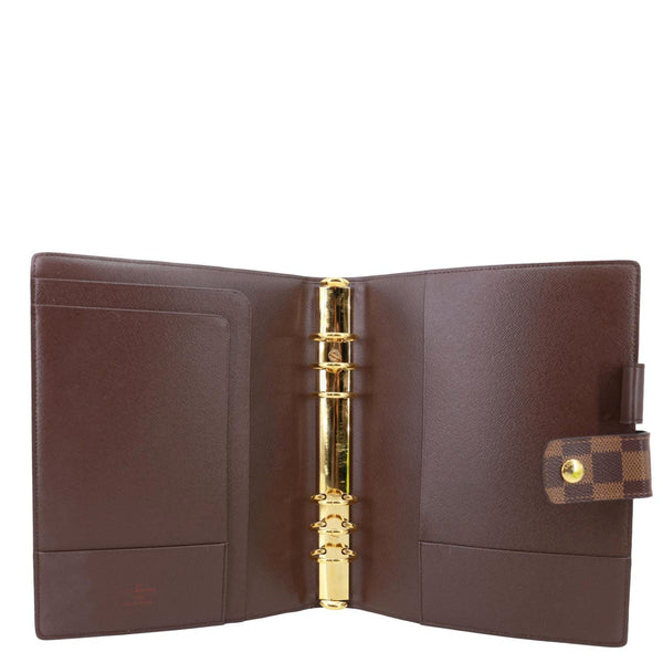 LOUIS VUITTON Ring Agenda Large Damier Ebene Cover Brown