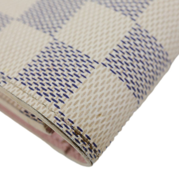LOUIS VUITTON Emilie Damier Azur Wallet Rose Ballerine