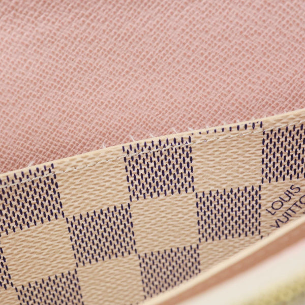 LOUIS VUITTON Emilie Damier Azur Wallet Rose Ballerine