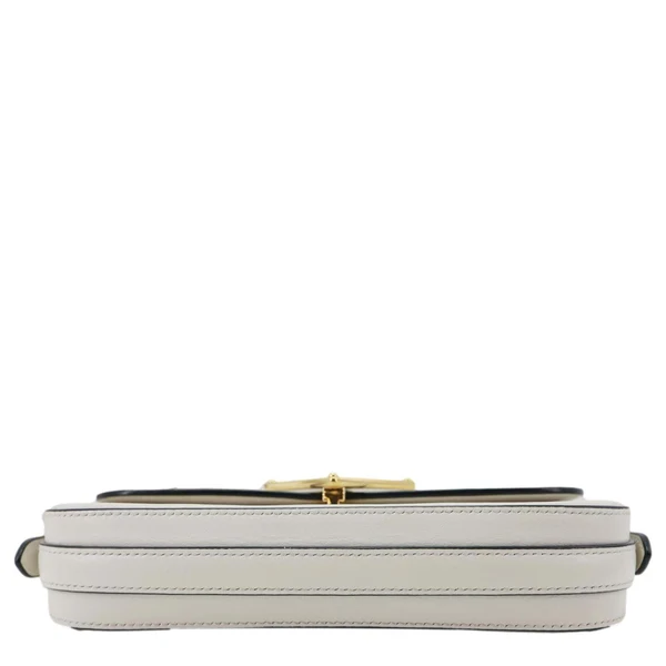 PRADA Metal Triangle Logo Flap Soft Calfskin Leather Shoulder Bag White