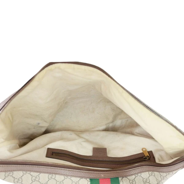GUCCI Ophidia Half Moon GG Supreme Canvas Shoulder Bag Beige 547939