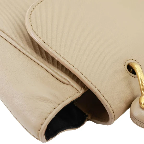 BURBERRY DK88 Medium Leather Top Handle Crossbody Bag Beige