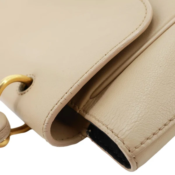BURBERRY DK88 Medium Leather Top Handle Crossbody Bag Beige
