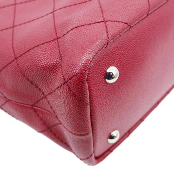 CHANEL Shopping Fever Quilted Caviar Leather Tote Bag Maroon