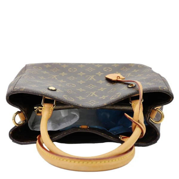 LOUIS VUITTON Montaigne MM Monogram Canvas Shoulder Bag Brown