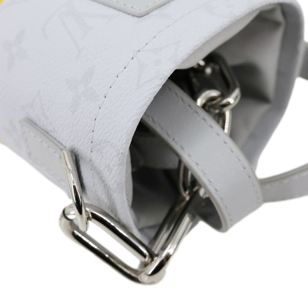 LOUIS VUITTON Chalk Nano Monogram Canvas Crossbody Bag White