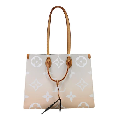 LOUIS VUITTON OnTheGo GM By The Pool Monogram Giant Canvas Tote Bag Peach