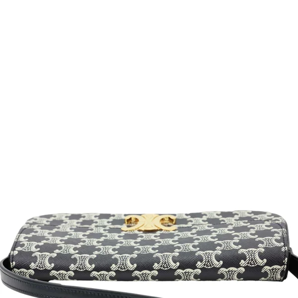 CELINE Lola Medium Triomphe Canvas Shoulder Bag Black