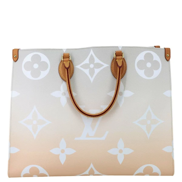 LOUIS VUITTON OnTheGo GM By The Pool Monogram Giant Canvas Tote Bag Peach