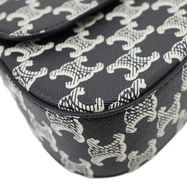 CELINE Lola Medium Triomphe Canvas Shoulder Bag Black