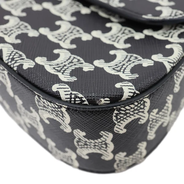 CELINE Lola Medium Triomphe Canvas Shoulder Bag Black