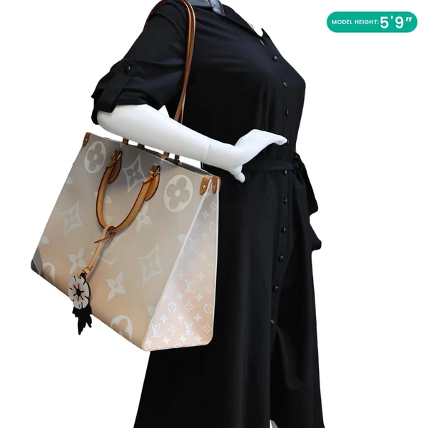 LOUIS VUITTON OnTheGo GM By The Pool Monogram Giant Canvas Tote Bag Peach