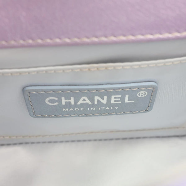 CHANEL Gradient Metallic Quilted Calfskin Leather Clutch Bag Silver