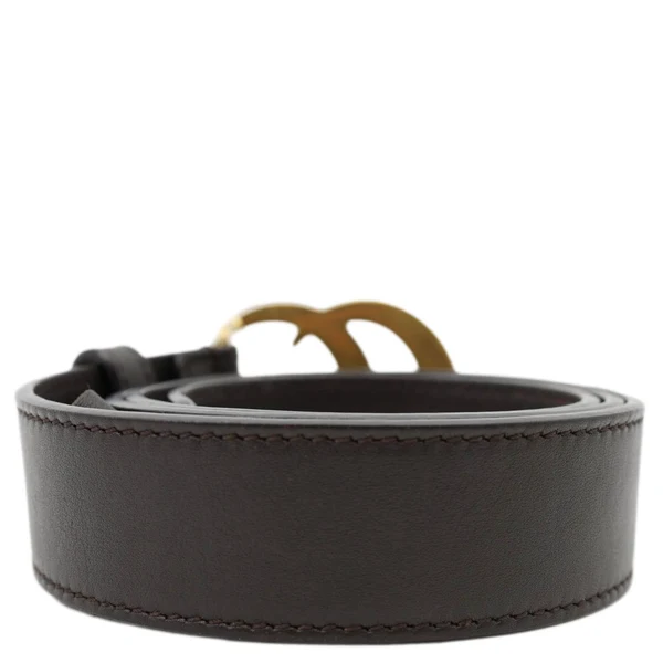 GUCCI GG Buckle Marmont Thin Leather Belt  Black 414516 Size 75/30