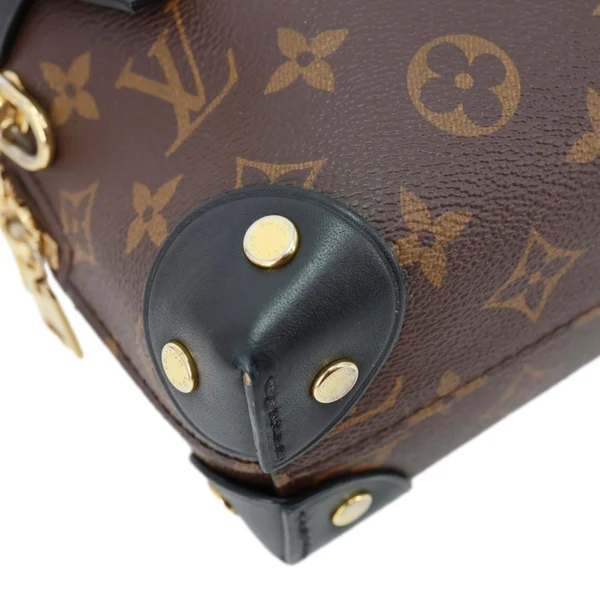 LOUIS VUITTON Petite Malle Souple Monogram Canvas Shoulder Bag Black