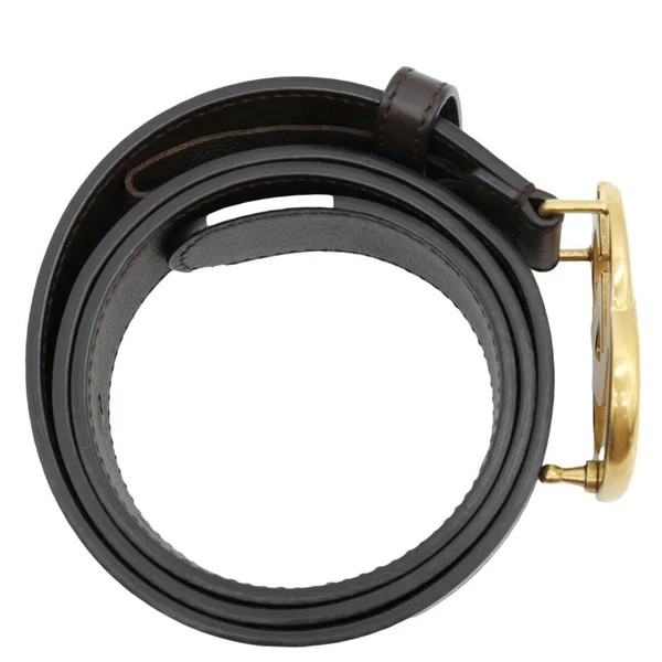 GUCCI GG Buckle Marmont Thin Leather Belt  Black 414516 Size 75/30