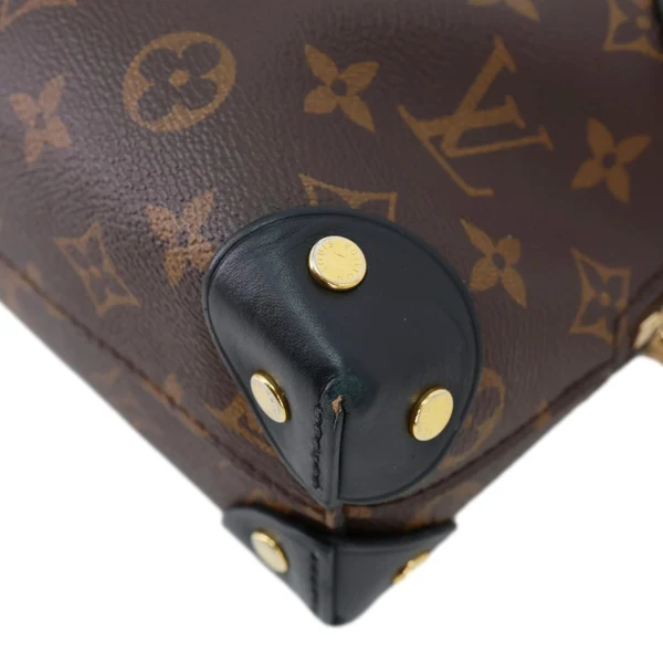 LOUIS VUITTON Petite Malle Souple Monogram Canvas Shoulder Bag Black