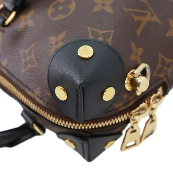 LOUIS VUITTON Petite Malle Souple Monogram Canvas Shoulder Bag Black