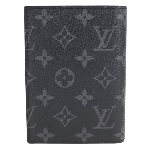 LOUIS VUITTON Monogram Eclipse Canvas Passport Cover Black
