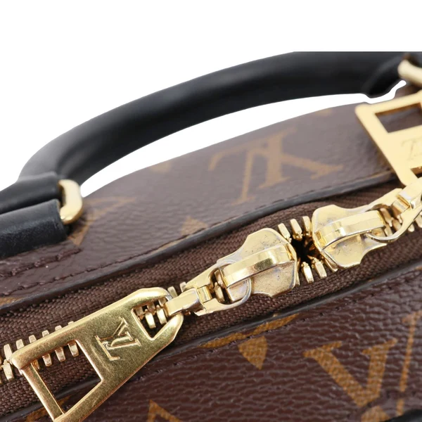 LOUIS VUITTON Petite Malle Souple Monogram Canvas Shoulder Bag Black