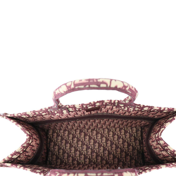 CHRISTIAN DIOR Book Large Oblique Embroidery Canvas Tote Bag Burgundy