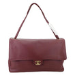CHANEL Souplissimo Maxi Flap Grained Calfskin Leather Shoulder Bag Burgundy