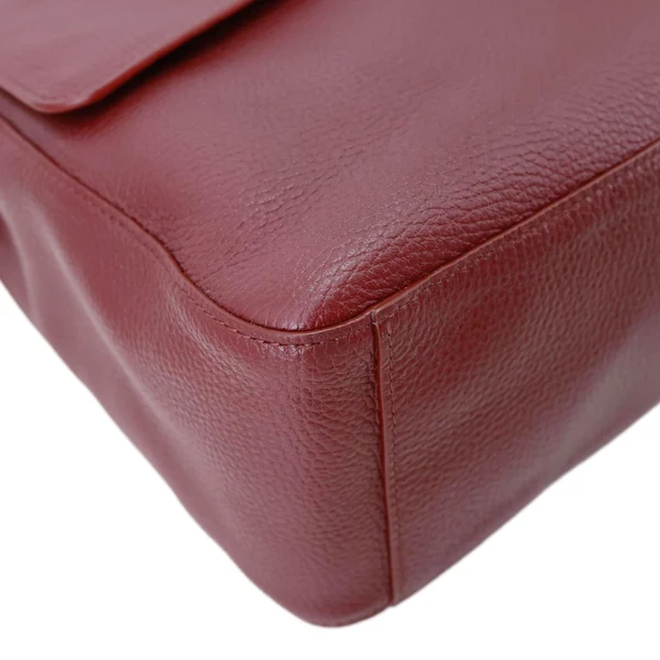 CHANEL Souplissimo Maxi Flap Grained Calfskin Leather Shoulder Bag Burgundy