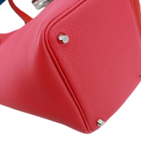 HERMES Picotin Lock 18 Taurillon Clemence Leather Satchel Bag Pink