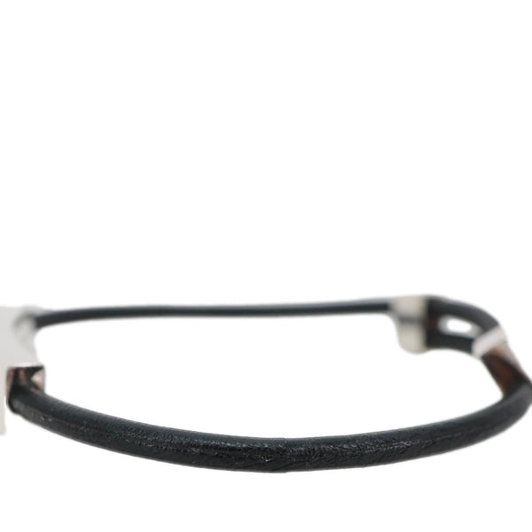 GUCCI Tag Pelle Nera Bracelet Black 774464
