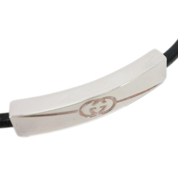GUCCI Tag Pelle Nera Bracelet Black 774464