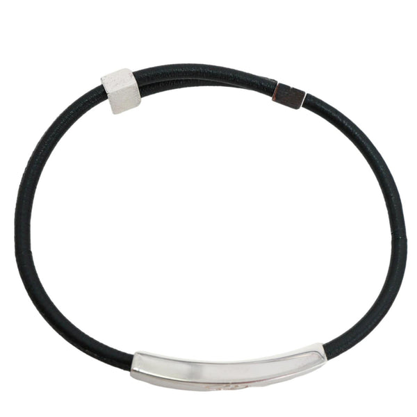 GUCCI Tag Pelle Nera Bracelet Black 774464