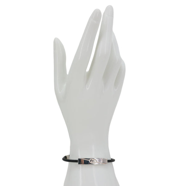 GUCCI Tag Pelle Nera Bracelet Black 774464