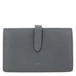 CELINE Strap Large Grained Calfskin Leather Wallet Grey