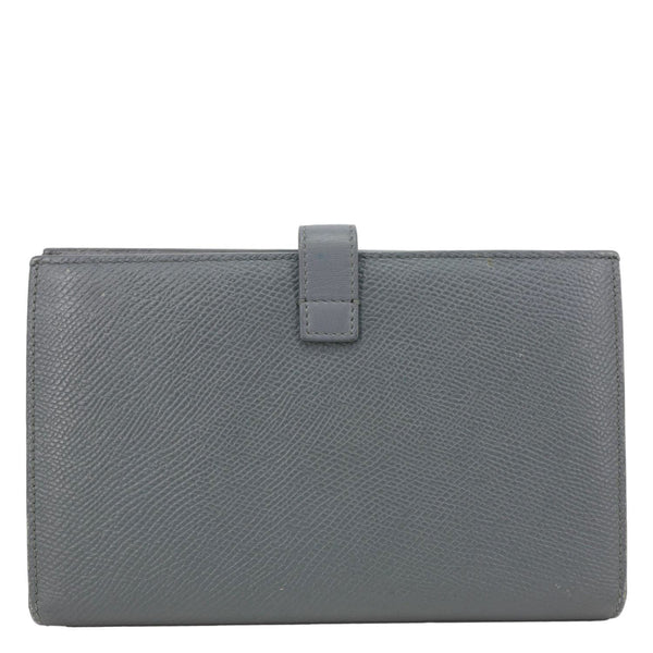 CELINE Strap Large Grained Calfskin Leather Wallet Grey