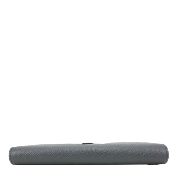 CELINE Strap Large Grained Calfskin Leather Wallet Grey