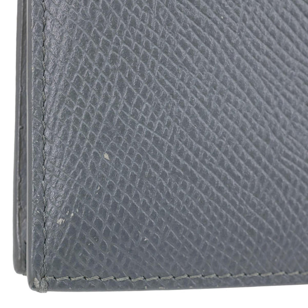 CELINE Strap Large Grained Calfskin Leather Wallet Grey