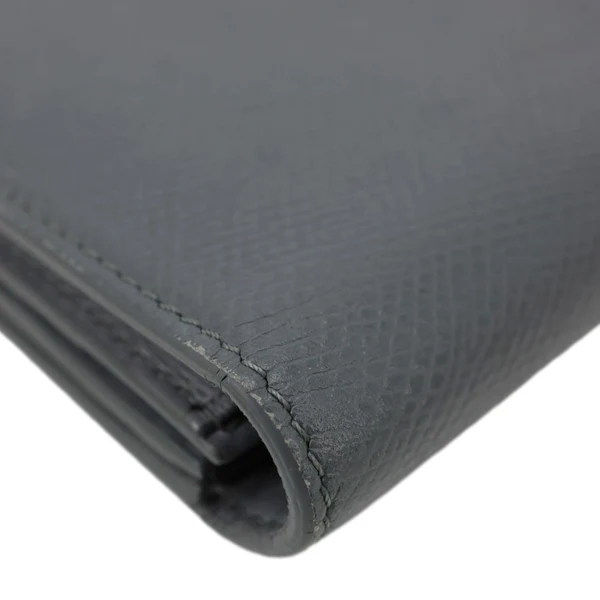 CELINE Strap Large Grained Calfskin Leather Wallet Grey