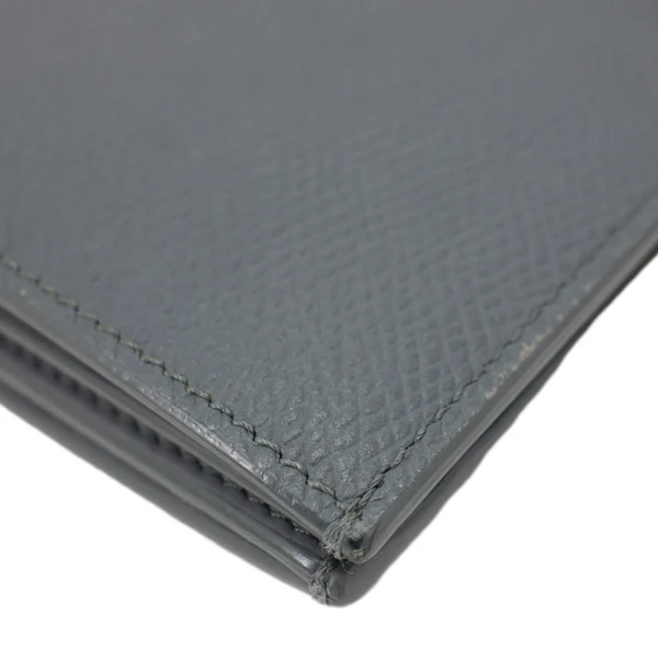CELINE Strap Large Grained Calfskin Leather Wallet Grey