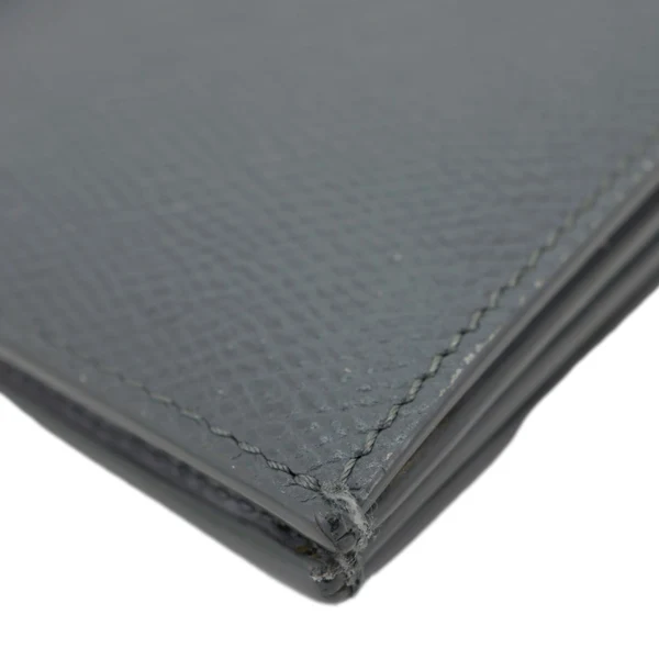 CELINE Strap Large Grained Calfskin Leather Wallet Grey