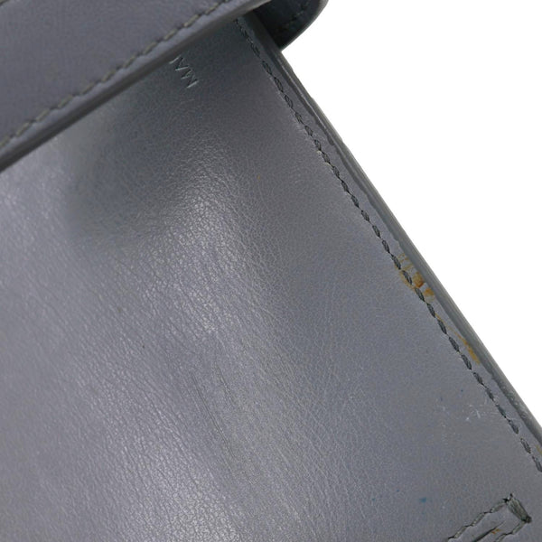 CELINE Strap Large Grained Calfskin Leather Wallet Grey