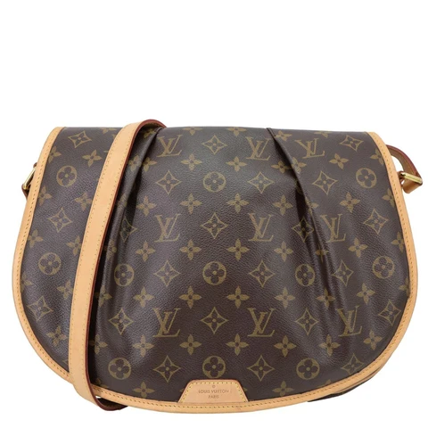 LOUIS VUITTON Menilmontant MM Monogram Canvas Crossbody Bag Brown