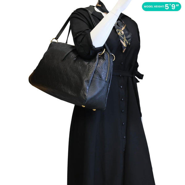 LOUIS VUITTON Ponthieu PM Empreinte Leather Shoulder Bag Black