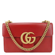 GUCCI GG Marmont Knight Medium Calfskin Leather Chain Shoulder Bag Red 431777