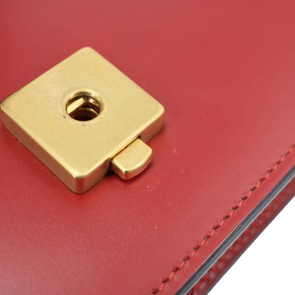 GUCCI GG Marmont Knight Medium Calfskin Leather Chain Shoulder Bag Red 431777