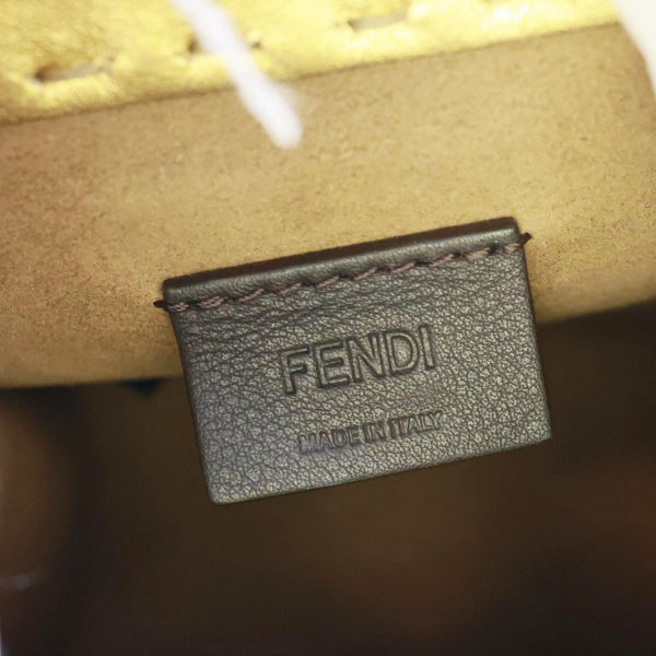 FENDI Sunshine Mini Leather Shopper Tote Bag Gold