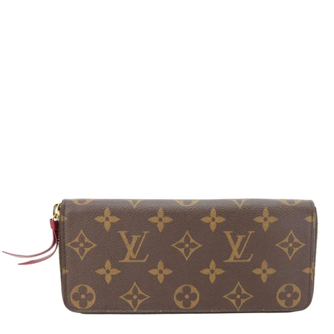 LOUIS VUITTON Clemence Monogram Canvas Zippy Wallet Brown